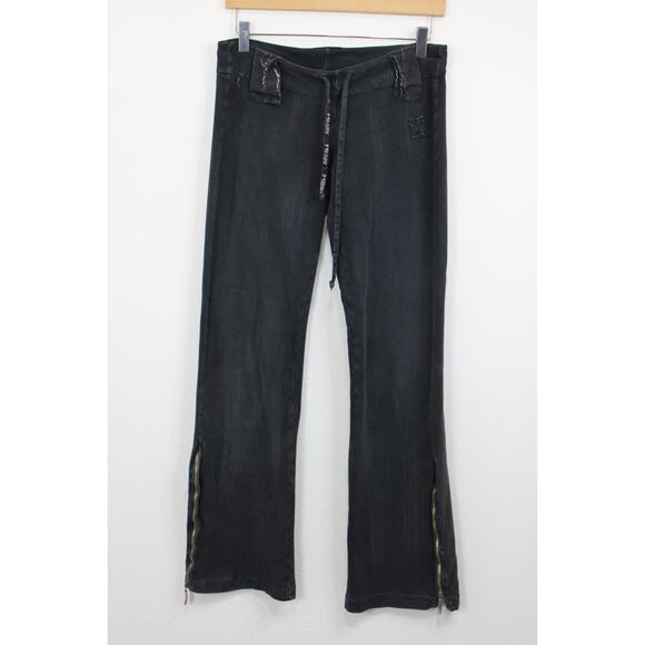 Vintage Y2K Freddy Gray Track Sweat Lounge Zipper Flare Pants Size M - Picture 2 of 8